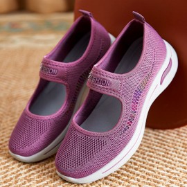 Women Breathable Comfy Mesh Hook&Loop Casual Walking Shoes