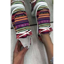 Multicolor Gypsy Jazz Serape Print Canvas Shoes