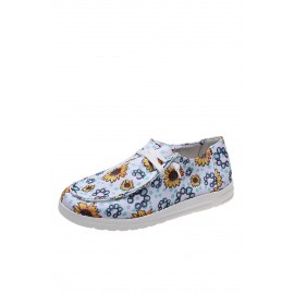 Casual Sunflower Print Canvas Shoes